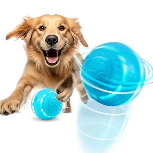 Kimee Elektrische Interaktive Hundebälle, Smart Rolling Ball für Hunde, Automatisch Aktiv Automatisch Selbstbewegend Hüpfen Haustier Spielzeug, Upgrade Interaktives Hundeball Spielzeug mit 2 Modi, USB von Kimee