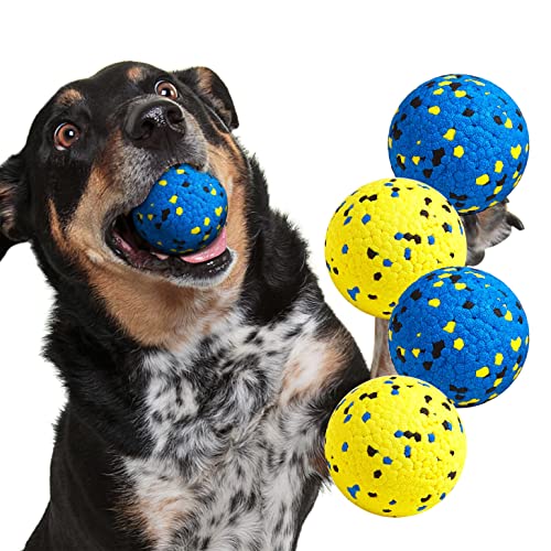 Kimee Hundebälle, Tennisball, Hundespielzeug für aggressive Kauer, langlebiges Kauspielzeug, Wasserspielzeug, Apportierbälle für große, mittelgroße und kleine Hunde und Welpen (4 Bälle) von Kimee