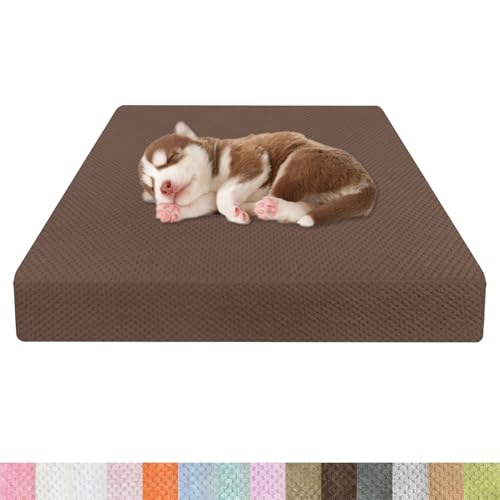 Kimgull Orthopädisches Hundebett Ananasstoff Hundematte 35D Schwamm Hundesofa Dog Bed rutschfest und Komfortabel Hundecouch Grosse Hunde mittelgroße Kleine 110x80x15cm Farbe36 Dunkelbraun von Kimgull