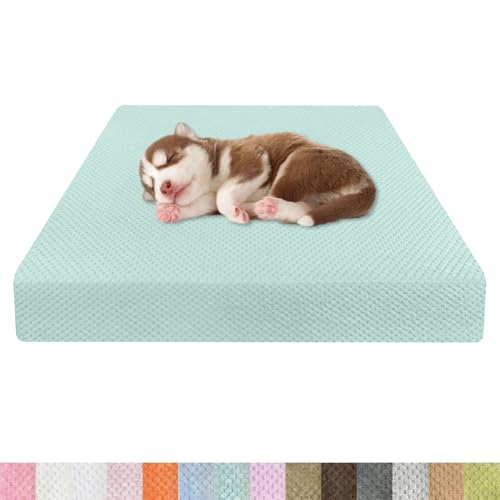 Kimgull Orthopädisches Hundebett Ananasstoff Hundematte 35D Schwamm Hundesofa Dog Bed rutschfest und Komfortabel Hundecouch Grosse Hunde mittelgroße Kleine 110x80x8cm Farbe32 BlaugrüN von Kimgull