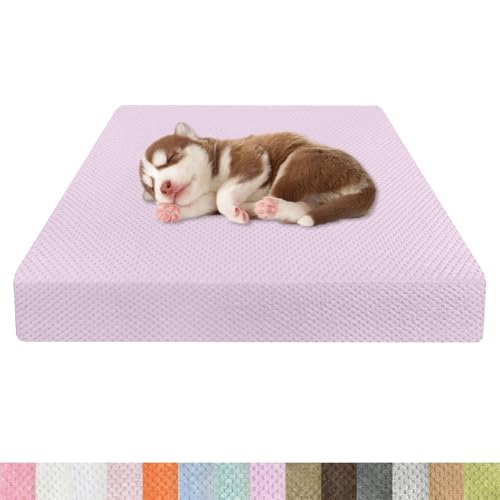 Kimgull Orthopädisches Hundebett Ananasstoff Hundematte 35D Schwamm Hundesofa Dog Bed rutschfest und Komfortabel Hundecouch Grosse Hunde mittelgroße Kleine 120x80x8cm Farbe33 Hellviolett von Kimgull