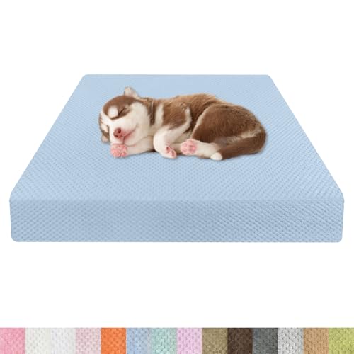 Kimgull Orthopädisches Hundebett Ananasstoff Hundematte 35D Schwamm Hundesofa Dog Bed rutschfest und Komfortabel Hundecouch Grosse Hunde mittelgroße Kleine 140x105x8cm Farbe30 Blau von Kimgull