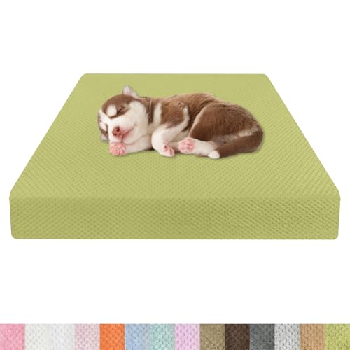 Kimgull Orthopädisches Hundebett Ananasstoff Hundematte 35D Schwamm Hundesofa Dog Bed rutschfest und Komfortabel Hundecouch Grosse Hunde mittelgroße Kleine 140x110x8cm Farbe48 FruchtgrüN von Kimgull