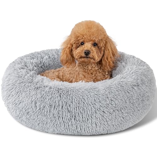 Kimpets Snuggle Hundebett, bequem, beruhigend, maschinenwaschbar, für kleine Hunde, niedlich, flauschig, Anti-Angst, 50 cm, bis zu 7.3 kg, gemütliches und bequemes Hundebett für kleine Hunde von Kimpets