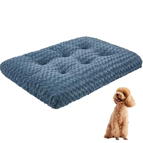 Waschbares Hundebett aus Plüsch, bequeme Hundehütte, rutschfeste Haustier-Schlafmatte für große, Jumbo, mittelgroße und kleine Hunderassen, 58,4 x 48,3 cm von Kimpets