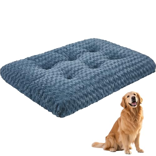 Waschbares Hundebett aus Plüsch, bequeme Hundehütte, rutschfeste Haustier-Schlafmatte für große, mittelgroße und kleine Hunderassen, 104,1 x 71,1 cm von Kimpets