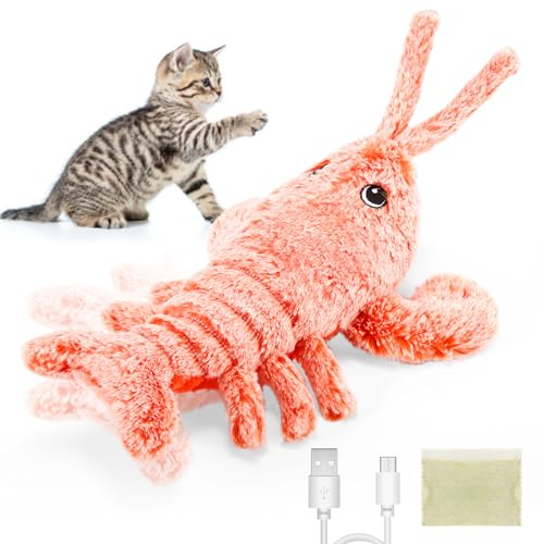 Kinberry Interaktives Katzenspielzeug, elektrisch beweglich, springende Garnelen für Indoor-Katzen, Erwachsene, realistisches Flopping-Plüschspielzeug, waschbar mit Katzenminze, 3 Vibrationsmodi, Kinberry Interaktives Katzenspielzeug, elektrisch beweglich, springende Garnelen für Indoor-Katzen, Erwachsene, realistisches Flopping-Plüschspielzeug, waschbar mit Katzenminze, 3 Vibrationsmodi, von Kinberry
