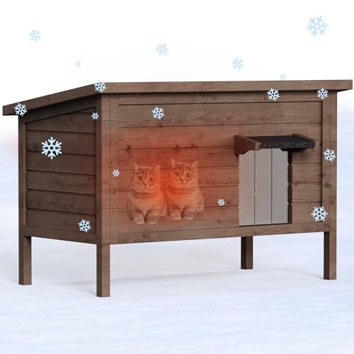 Katzenhaus für den Außenbereich, Wildkatzengehege, vollständig isoliert, für draußen, wilde Katze, Holz, für streunende Scheune, wetterfestes Kathaus Katzenhaus für den Außenbereich, Wildkatzengehege, vollständig isoliert, für draußen, wilde Katze, Holz, für streunende Scheune, wetterfestes Kathaus von Kinchoix