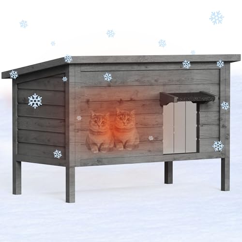 Kinchoix Katzenhaus für den Außenbereich, vollständig isoliert, Wildkatzengehege, aus Holz für mehrere Katzen, Possum, streunende Höhlen, Scheune, Katze, wetterfest, Kathaus, 87,4 x 55,1 x 69,1 cm (L Kinchoix Katzenhaus für den Außenbereich, vollständig isoliert, Wildkatzengehege, aus Holz für mehrere Katzen, Possum, streunende Höhlen, Scheune, Katze, wetterfest, Kathaus, 87,4 x 55,1 x 69,1 cm (L von Kinchoix