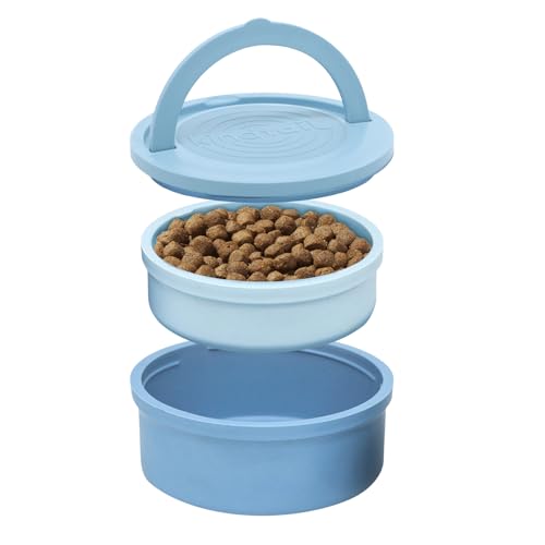 Kind Bowls, Reise-Hundenäpfe, tragbare Futternäpfe, mikrowellen- und spülmaschinenfest, Hundenapf mit Deckel und Griff, Innennapf mit 284 ml Fassungsvermögen und Außennapf mit 590 ml Fassungsvermögen, Kind Bowls, Reise-Hundenäpfe, tragbare Futternäpfe, mikrowellen- und spülmaschinenfest, Hundenapf mit Deckel und Griff, Innennapf mit 284 ml Fassungsvermögen und Außennapf mit 590 ml Fassungsvermögen, von KindTail