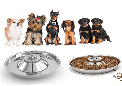 King International 2 Welpen-Näpfe aus Edelstahl, Welpen-Futternapf, Welpen-Näpfe für kleine Hunde, 29,6 cm, Welpen-Zubehör, Welpen-Futterspender, Welpen-Futternäpfe für Streu von King International