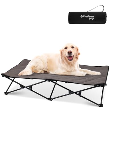 KingCamp Erhöhtes Hundebett, extra große Kühlmatte, erhöhtes Outdoor-Haustierbett für große Hunde, wasserdicht, waschbar, faltbar, tragbar, robuster Rahmen, atmungsaktives Netzgewebe, schwarz, 132 x KingCamp Erhöhtes Hundebett, extra große Kühlmatte, erhöhtes Outdoor-Haustierbett für große Hunde, wasserdicht, waschbar, faltbar, tragbar, robuster Rahmen, atmungsaktives Netzgewebe, schwarz, 132 x von KingCamp