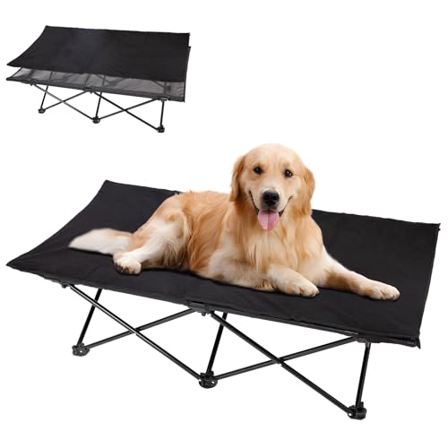 KingCamp Erhöhtes Hundebett Hundeliege Outdoor Haustierbett Haustierliege Atmungsaktivem Mesh & Wildledermatte & Rutschfesten Füßen für Reisen Garten Outdoor Indoor, Schwarz 126 x 66 x 33 cm KingCamp Erhöhtes Hundebett Hundeliege Outdoor Haustierbett Haustierliege Atmungsaktivem Mesh & Wildledermatte & Rutschfesten Füßen für Reisen Garten Outdoor Indoor, Schwarz 126 x 66 x 33 cm von KingCamp