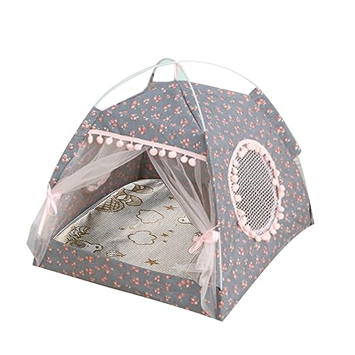 Kingke Katzenbett für Indoor Katzen Kleines Hundebett Haus Sommer Welpenzelt Bett Atmungsaktiv Höhle Hütte Abnehmbares 2-seitiges Kissen Kingke Katzenbett für Indoor Katzen Kleines Hundebett Haus Sommer Welpenzelt Bett Atmungsaktiv Höhle Hütte Abnehmbares 2-seitiges Kissen von Kingke