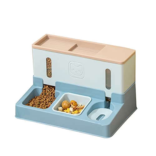 Kingke Pet Automatic Feeder + Waterer Cat Food Container Bowl Anti-Leak Water-Fo- 3 in 1 Pet Large Dogs Water Feeder von Kingke