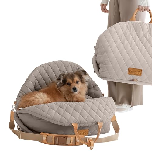 Kinkko Hundereisetasche 3-in-1 Haustiertragetasche und Welpenautositz mit kleinem Hundekissen 0-8,2 kg, Aufbewahrungstasche, Clip-on-Sicherheitsleine, wasserdichte kleine Hundetragetasche, Grau Kinkko Hundereisetasche 3-in-1 Haustiertragetasche und Welpenautositz mit kleinem Hundekissen 0-8,2 kg, Aufbewahrungstasche, Clip-on-Sicherheitsleine, wasserdichte kleine Hundetragetasche, Grau von Kinkko