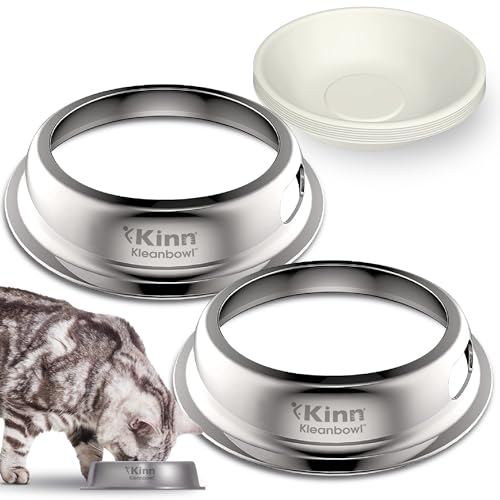 Kinn Kleanbowl Whisker Müdigkeit Katzennapf, kompostierbarer und Einweg-Katzenfutternapf, 680 ml (2 Stück) Katzen-Wassernapf, Schnurrhaarfreundlicher Katzennapf für Katzenbesitzer, die Komfort und von Kinn