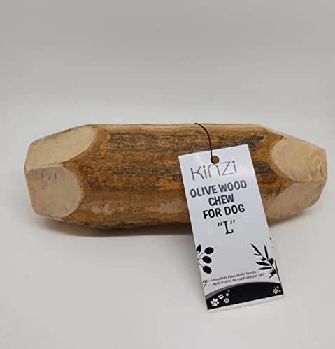 Kinzi Olivenholz - Kaustab für Hunde L: Kauholz Hundespielzeug Kauknochen natürliche Zahnpflege von Kinzi