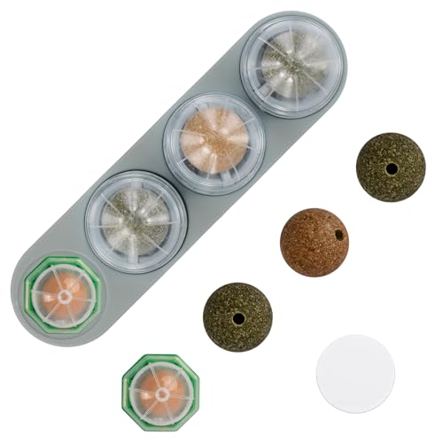 Katzenminze Spielzeug, 8 Stück Katzenminze Ball, Essbar Rotierende Katzenminze Bälle, Katzenminze Spielzeug Wandroller für Katze, Zahn Kauspielzeug, Grau Katzenminze Spielzeug, 8 Stück Katzenminze Ball, Essbar Rotierende Katzenminze Bälle, Katzenminze Spielzeug Wandroller für Katze, Zahn Kauspielzeug, Grau von Kioiner