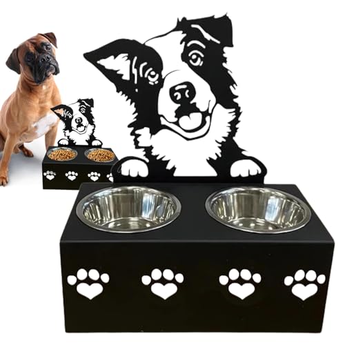 Erhöhter Futternapf für Hunde – Katzennapf, Welpennapf | Doppelter Edelstahl Haustierfutter Wassernäpfe mit Eisenständer, Edelstahl Erhöhter Hundenapf Rack Schmiedeeisen, Haustier-Futterbedarf Erhöhter Futternapf für Hunde – Katzennapf, Welpennapf | Doppelter Edelstahl Haustierfutter Wassernäpfe mit Eisenständer, Edelstahl Erhöhter Hundenapf Rack Schmiedeeisen, Haustier-Futterbedarf von Kioriur