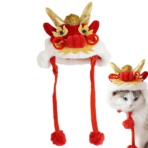 Kioriur Kopfbedeckung für Hunde und Katzen, Drachen-Hundekostüm, 2024 Neujahrs-Hundehut, Drachendekorationen | Haustier-Kostüm-Hut Kioriur Kopfbedeckung für Hunde und Katzen, Drachen-Hundekostüm, 2024 Neujahrs-Hundehut, Drachendekorationen | Haustier-Kostüm-Hut von Kioriur