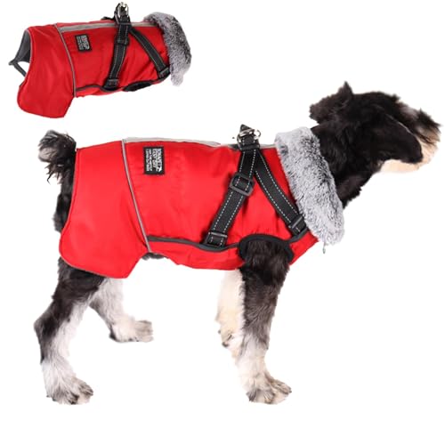 Kioriur Winterjacke für Hunde, Wintermantel für Hunde, reflektierende Weste für Hunde, verstellbare Kleidung für Haustiere, wasserdicht und winddicht zum Wandern, Kioriur Winterjacke für Hunde, Wintermantel für Hunde, reflektierende Weste für Hunde, verstellbare Kleidung für Haustiere, wasserdicht und winddicht zum Wandern, von Kioriur