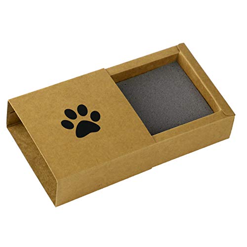 Kira Gates Pawprint Memory Box Natur | Behalte den Pfotenabdruck deiner Katze dauerhaft, in 3D | schnelle und einfache Anwendung von Kira Gates