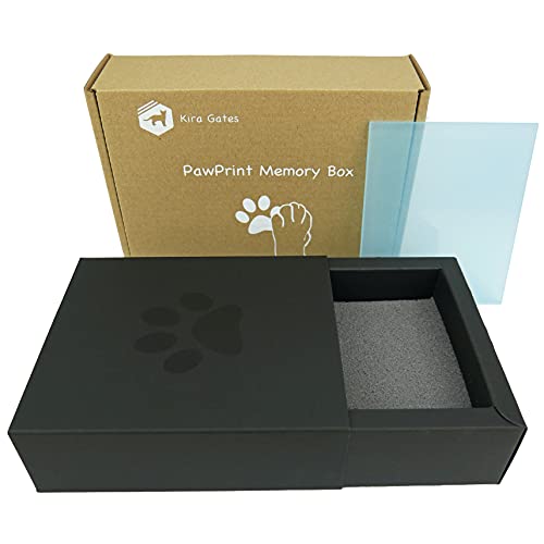 Kira Gates Pfotenabdruck Box groß | Behalte den Pfotenabdruck deines Hundes oder Einer ganzen Katzenfamilie, dauerhaft in 3D | schnelle, saubere und einfache Anwendung von Kira Gates