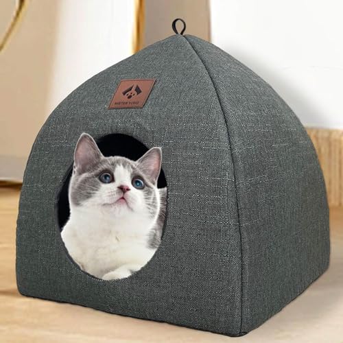 Katzenhöhle, Katzenbetten, Katzenhaus Indoor, Katzen Bett, Katzenbett Höhle, Abnehmbare 2-in-1 Katzenhäuser Für Innenbereich, Katzenzelt Mit Tragegurt, Halbgeschlossene Hundehütte Katzenhöhle, Katzenbetten, Katzenhaus Indoor, Katzen Bett, Katzenbett Höhle, Abnehmbare 2-in-1 Katzenhäuser Für Innenbereich, Katzenzelt Mit Tragegurt, Halbgeschlossene Hundehütte von Kirdume