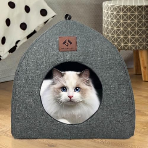 Katzenhöhle, Katzenbetten, Katzenhaus Indoor, Katzen Bett, Katzenbett Höhle, Abnehmbare 2-in-1 Katzenhäuser Für Innenbereich, Katzenzelt Mit Tragegurt, Halbgeschlossene Hundehütte Katzenhöhle, Katzenbetten, Katzenhaus Indoor, Katzen Bett, Katzenbett Höhle, Abnehmbare 2-in-1 Katzenhäuser Für Innenbereich, Katzenzelt Mit Tragegurt, Halbgeschlossene Hundehütte von Kirdume