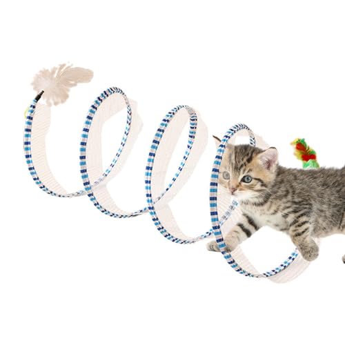 Kirdume Katzenspieltunnelspielzeug - Haustier-Tunnelspielzeug für den Innenbereich,Tragbares interaktives Haustier-Abenteuer-Tunnelspielzeug, interaktives Katzenfederspielzeug für Katzen, Hunde, von Kirdume