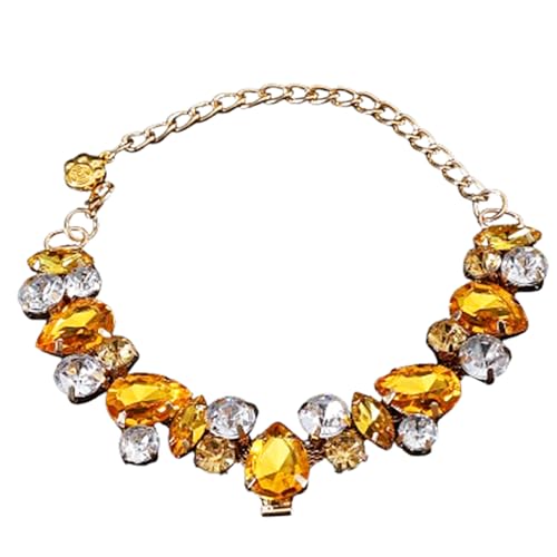Kirei Sui Halskette für Haustiere, Kristall, Strass, für Welpen, Kätzchen, kleine Hunde, Katzen, Perlenhalsband, Gelb Kirei Sui Halskette für Haustiere, Kristall, Strass, für Welpen, Kätzchen, kleine Hunde, Katzen, Perlenhalsband, Gelb von Kirei Sui
