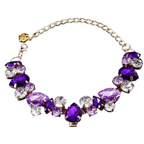 Kirei Sui Halskette für Haustiere, Kristall, Strass, für Welpen, Kätzchen, kleine Hunde, Katzen, Perlenhalsband, Violett Kirei Sui Halskette für Haustiere, Kristall, Strass, für Welpen, Kätzchen, kleine Hunde, Katzen, Perlenhalsband, Violett von Kirei Sui