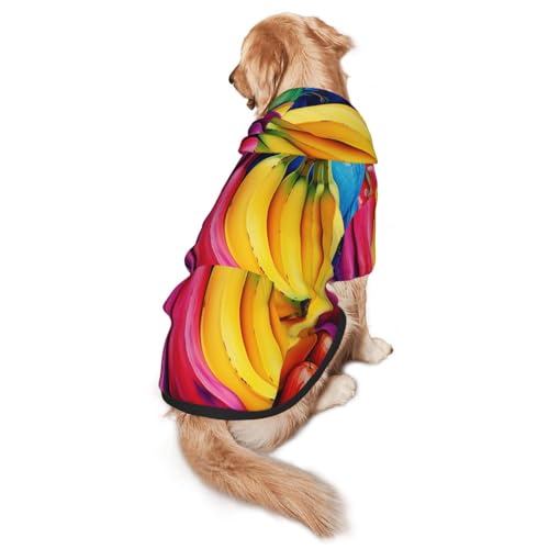 Bananas Hunde-Kapuzenpullover, weiches und atmungsaktives Polyester, Haustierkleidung für mittelgroße und große Hunde von Kirrowe