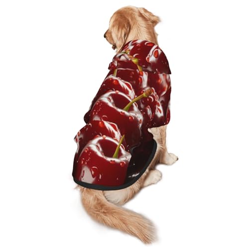 Delicious Fruits Hunde-Kapuzenpullover, weiches und atmungsaktives Polyester, Haustierkleidung für mittelgroße und große Hunde von Kirrowe