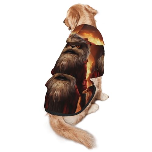 Dog Warrior in Red Dog Hoodie, weiche und atmungsaktive Polyester-Haustierkleidung für mittelgroße und große Hunde Dog Warrior in Red Dog Hoodie, weiche und atmungsaktive Polyester-Haustierkleidung für mittelgroße und große Hunde von KIRROWE