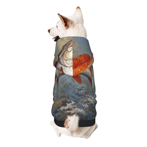 Fish Dog Hoodie - Weiche und atmungsaktive Polyester-Haustierkleidung für kleine, mittelgroße und große Hunde Fish Dog Hoodie - Weiche und atmungsaktive Polyester-Haustierkleidung für kleine, mittelgroße und große Hunde von Kirrowe