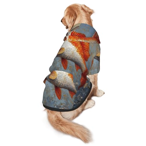 Fish Dog Hoodie - Weiche und atmungsaktive Polyester-Haustierkleidung für mittelgroße und große Hunde von Kirrowe