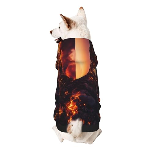 Flame Mountain Dog Hoodie - Weiche und atmungsaktive Polyester-Haustierkleidung für kleine, mittelgroße und große Hunde Flame Mountain Dog Hoodie - Weiche und atmungsaktive Polyester-Haustierkleidung für kleine, mittelgroße und große Hunde von Kirrowe