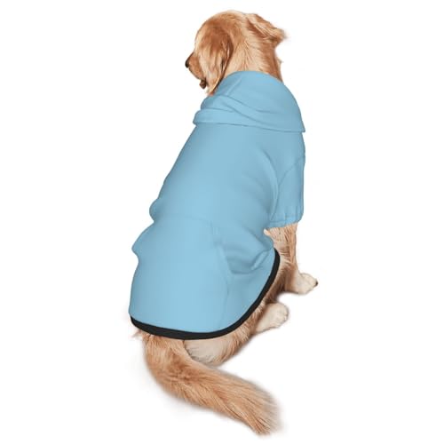 Hellblauer Hunde-Kapuzenpullover – weiche und atmungsaktive Polyester-Haustierkleidung für mittelgroße und große Hunde von Kirrowe