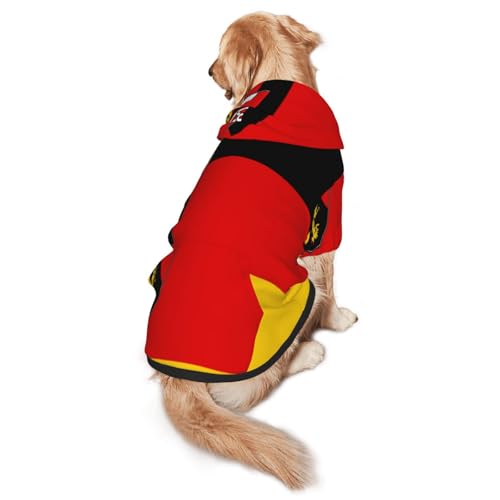 Hunde-Kapuzenpullover mit Flagge des Staates Rheinland-Pfalz, weiches und atmungsaktives Polyester, Haustierkleidung für mittelgroße und große Hunde von Kirrowe