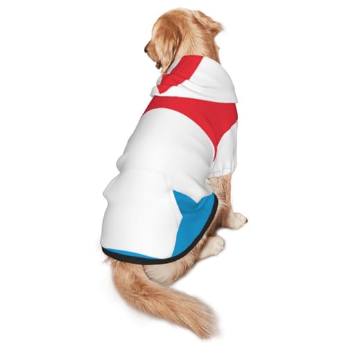 Hunde-Kapuzenpullover mit Flagge von Luxemburg, weiches und atmungsaktives Polyester, Haustierkleidung für mittelgroße und große Hunde von Kirrowe