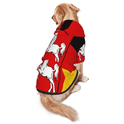 Hunde-Kapuzenpullover mit Flagge von Niedersachsen, weiches und atmungsaktives Polyester, Haustierkleidung für mittelgroße und große Hunde von Kirrowe