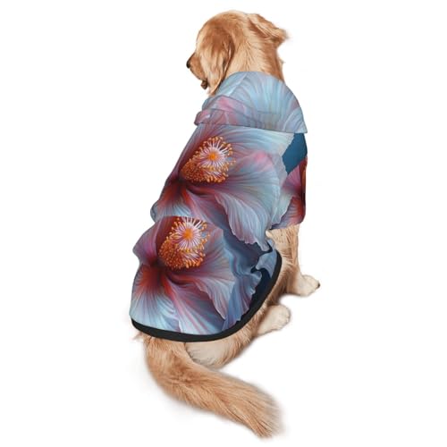 Hunde-Kapuzenpullover mit schönen Blumen, weiches und atmungsaktives Polyester, für mittelgroße und große Hunde von Kirrowe