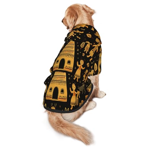 Hunde-Kapuzenpullover mit traditionellem Muster (11), weiches und atmungsaktives Polyester, Haustierkleidung für mittelgroße und große Hunde von Kirrowe