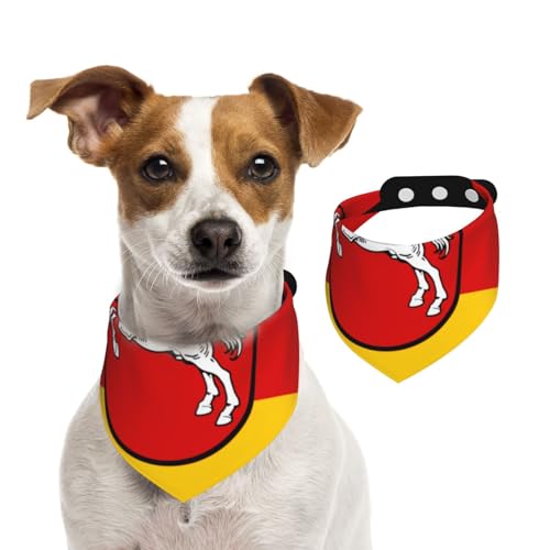 Hundehalstuch mit Flagge von Niedersachsen für kleine, mittelgroße und große Hunde, Dreieckstuch für Mädchen oder Jungen von Kirrowe