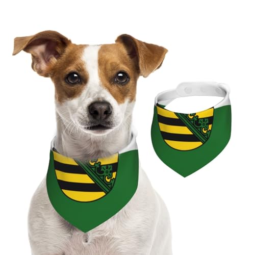 Hundehalstuch mit Sachsenflagge für kleine, mittelgroße und große Hunde, Dreieckstuch für Mädchen oder Jungen von Kirrowe