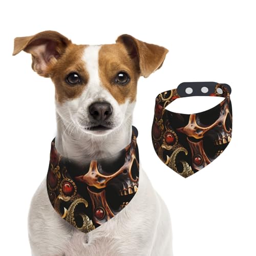 Hundehalstuch mit Totenkopfmotiv für kleine, mittelgroße und große Hunde, Dreieckstuch für Mädchen oder Jungen von Kirrowe