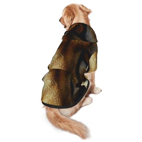 Leopard Hunde-Kapuzenpullover – weiche und atmungsaktive Polyester-Haustierkleidung für mittelgroße und große Hunde von Kirrowe