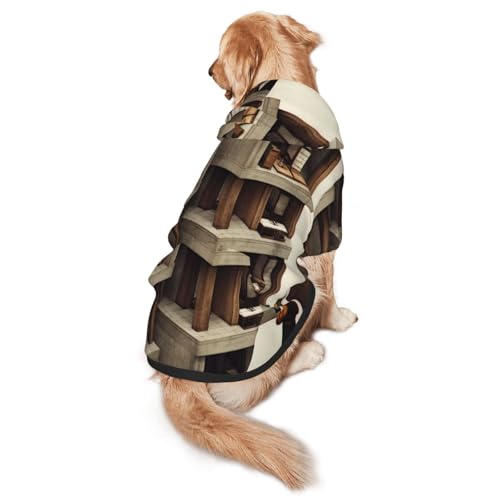Suspended Space Hunde-Kapuzenpullover, weiches und atmungsaktives Polyester, Haustierkleidung für mittelgroße und große Hunde von Kirrowe